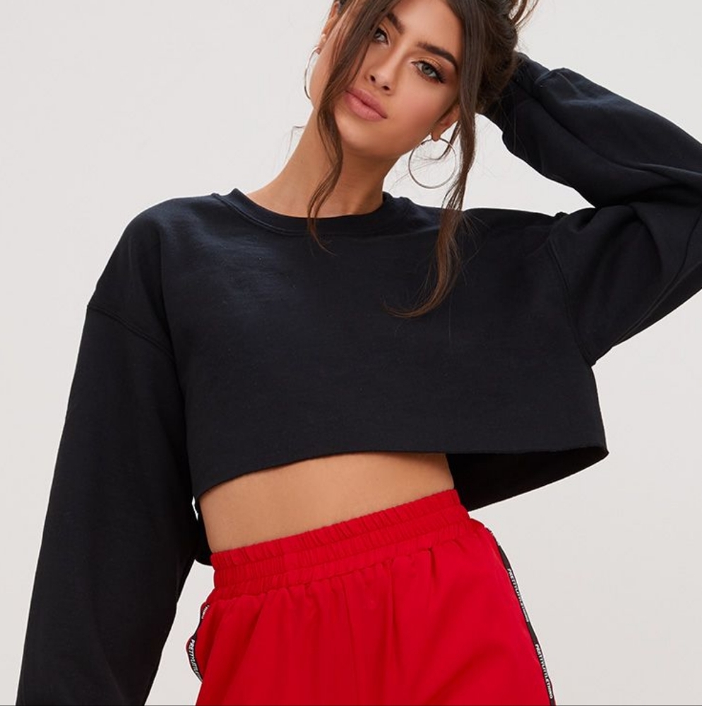 Black Crop Sweatshirt